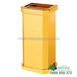 Thùng rác đá hoa cương mạ vàng
