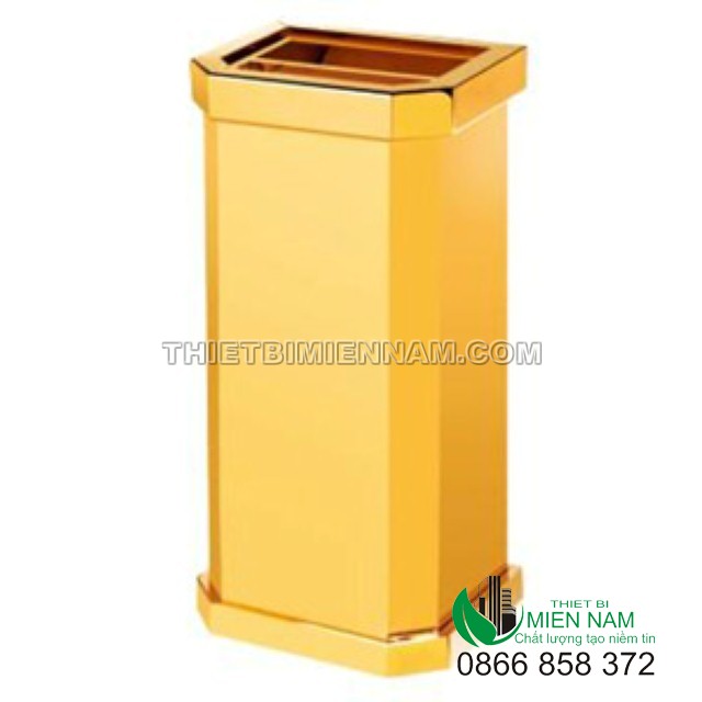 Thùng rác đá hoa cương mạ vàng